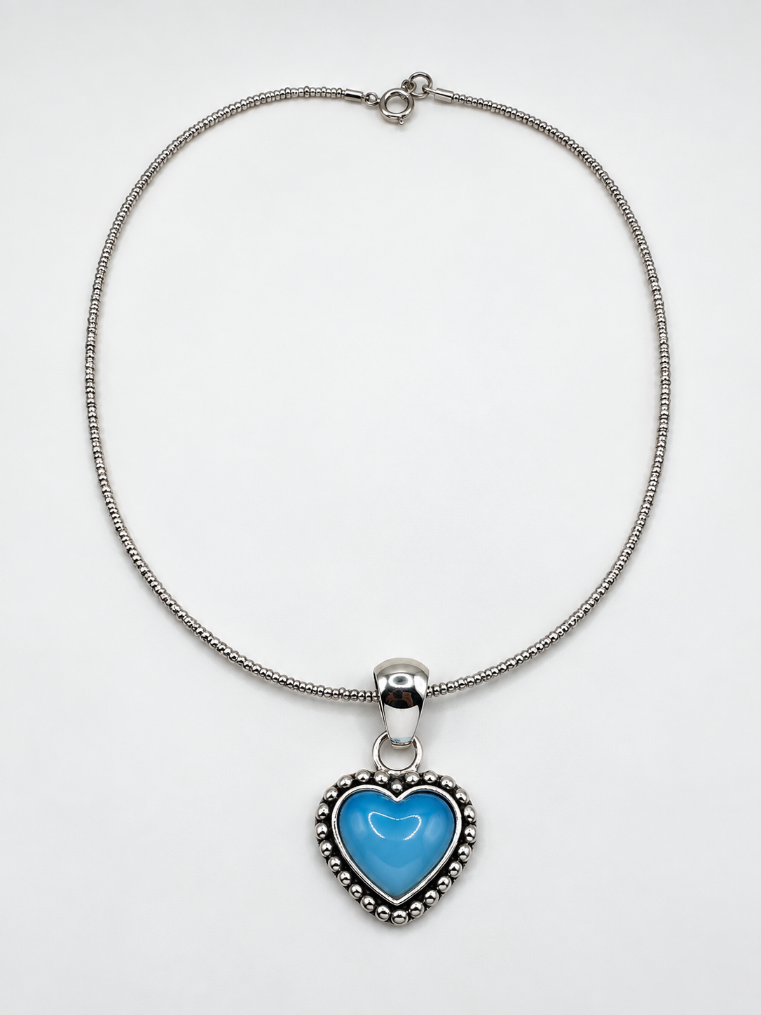 Blue Heart Silver 950 Necklace