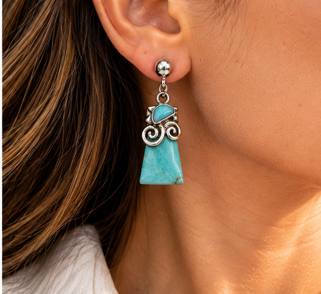 Amazonite & Silver 950 Earrings