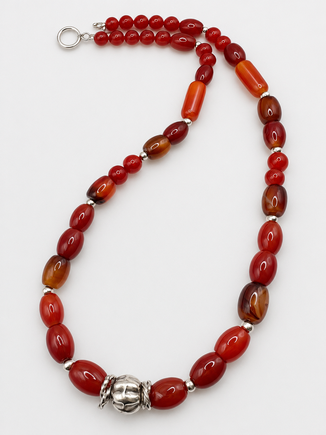 Natural Agate & Silver 950 Necklace