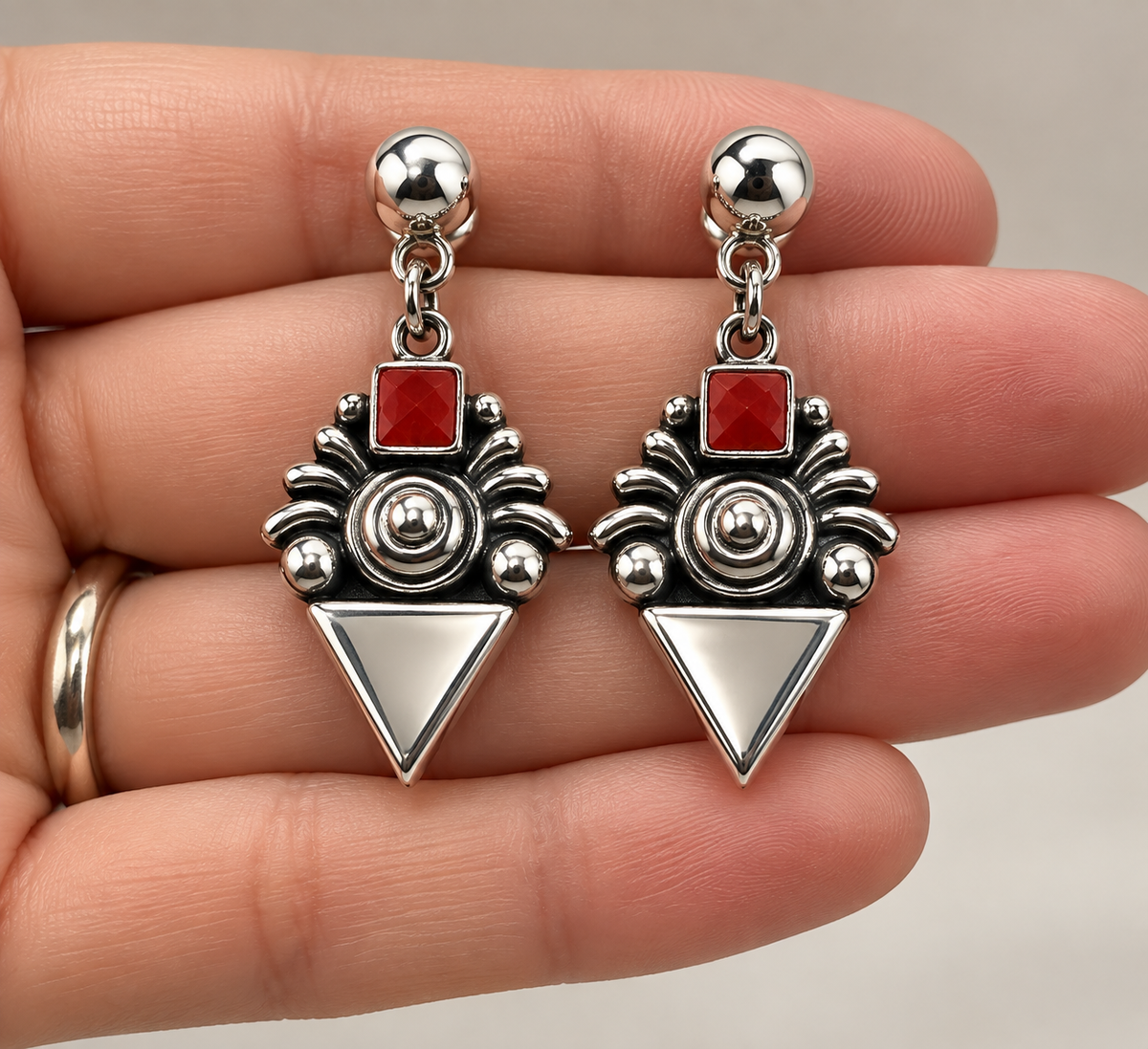 Spondylus & Silver 950 Earrings