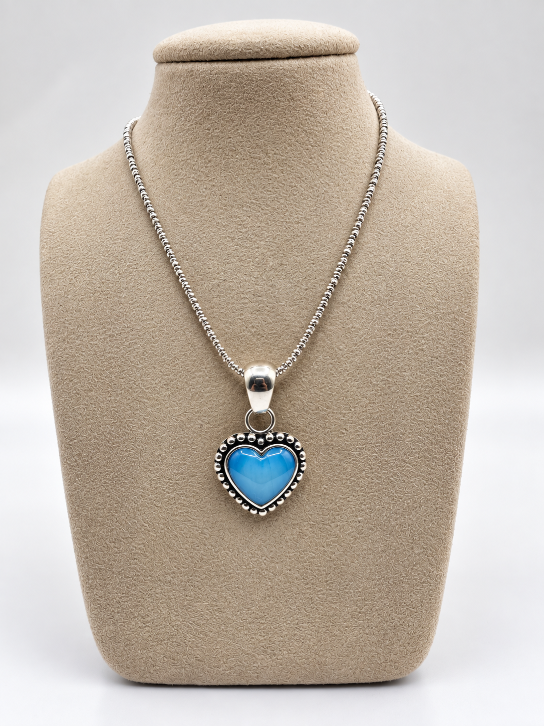 Blue Heart Silver 950 Necklace