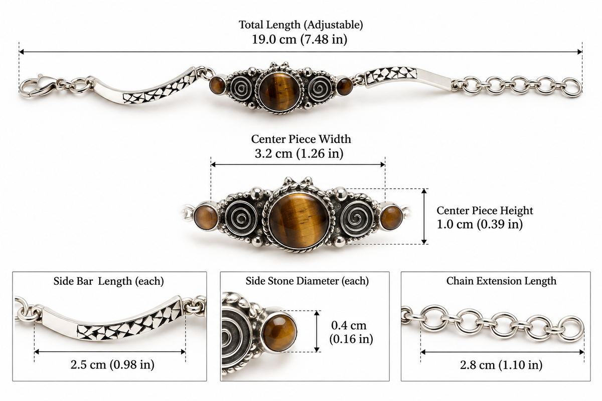 Tiger’s Eye & Silver 950 Bracelet