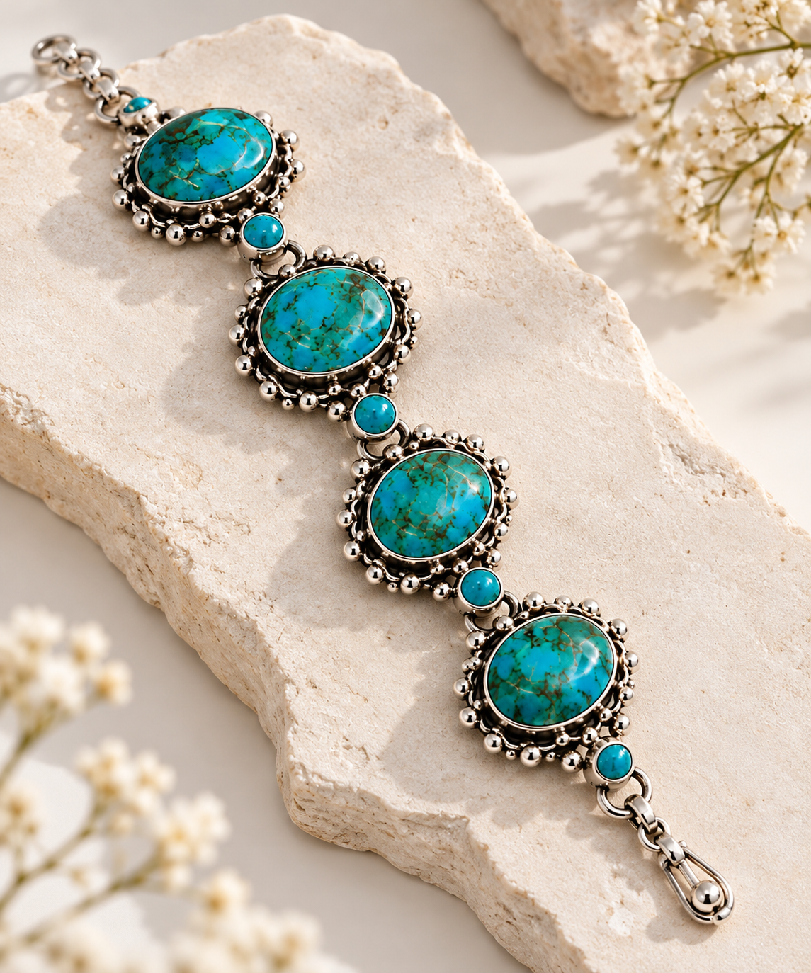 Chrysocolla & Peruvian Turquoise Bracelet