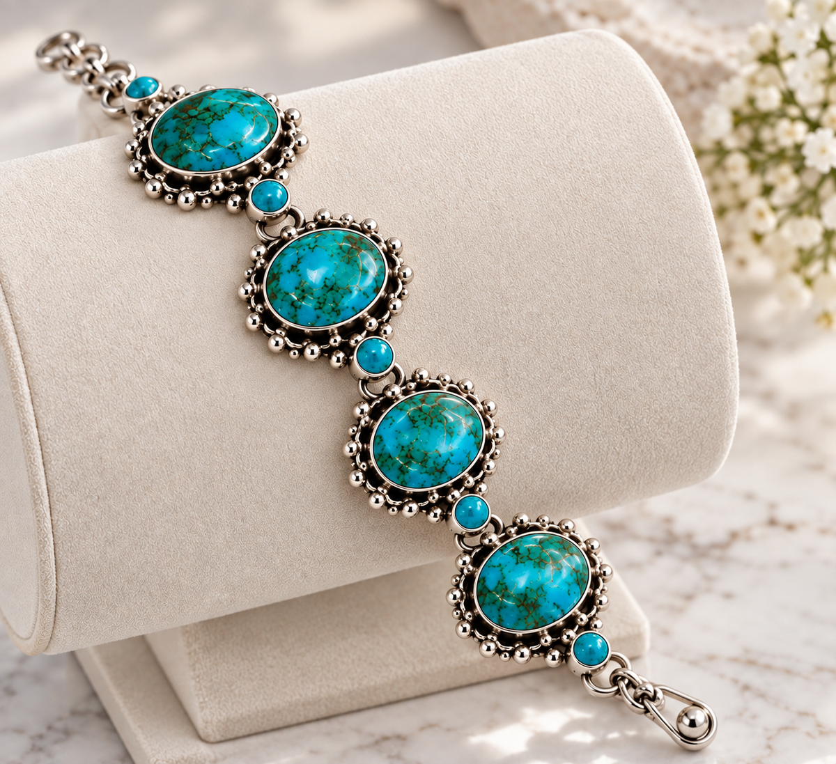 Chrysocolla & Peruvian Turquoise Bracelet