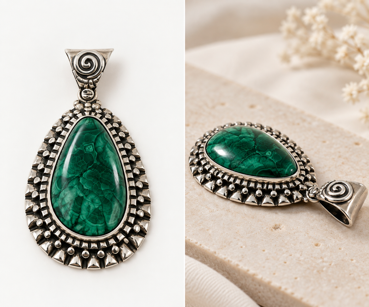 Malachite & Silver 950 Pendant