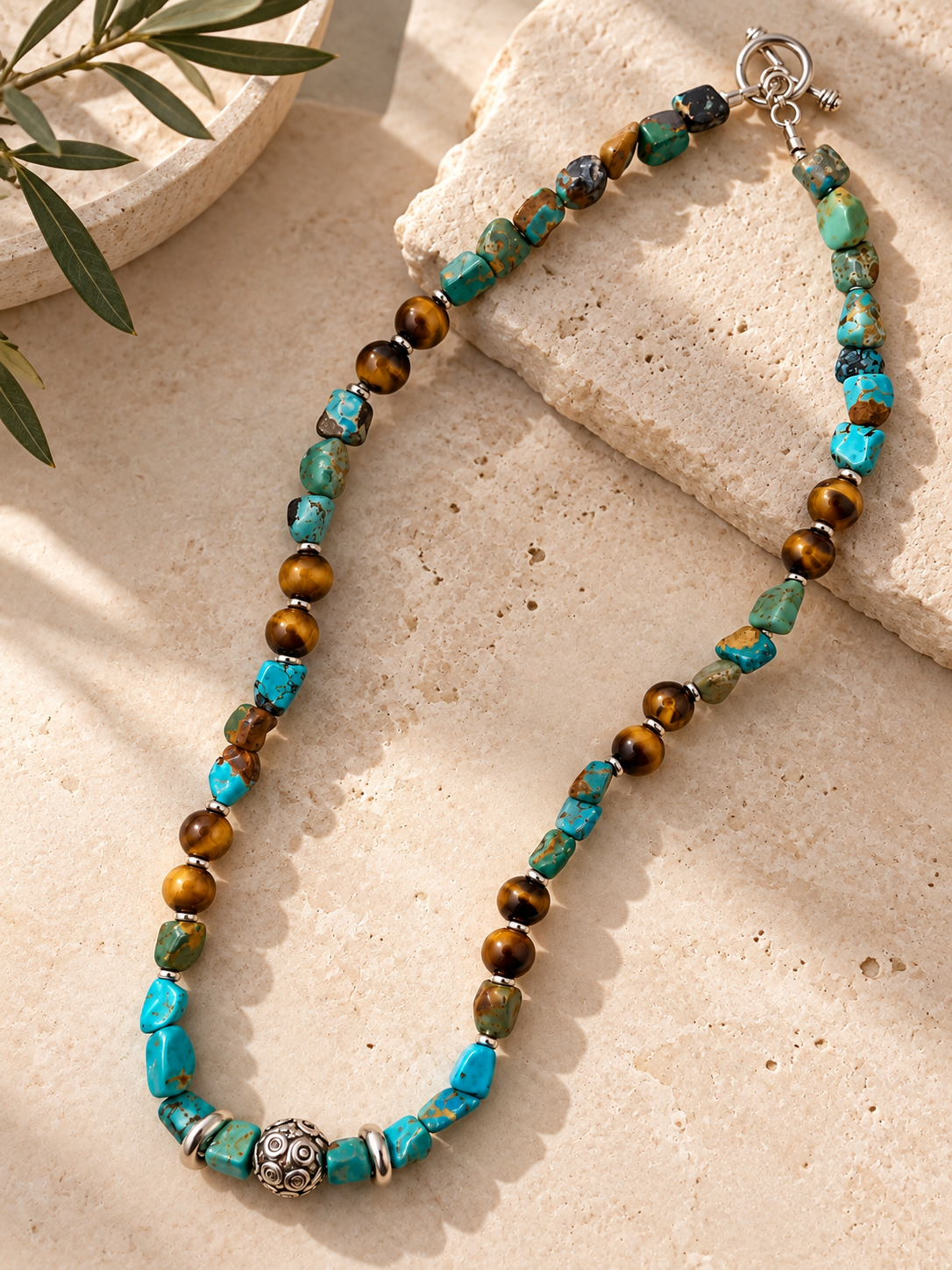 Tiger Eye & Turquoise Necklace