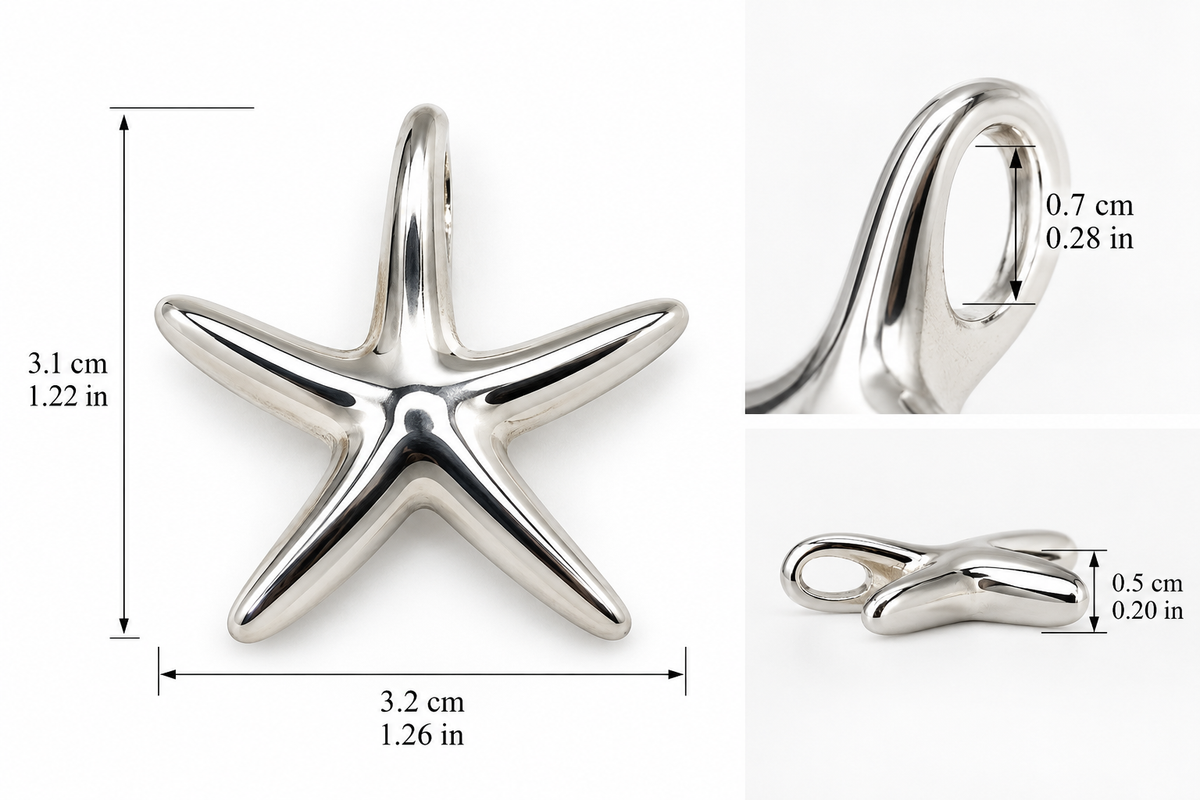 950 Silver Starfish Pendant