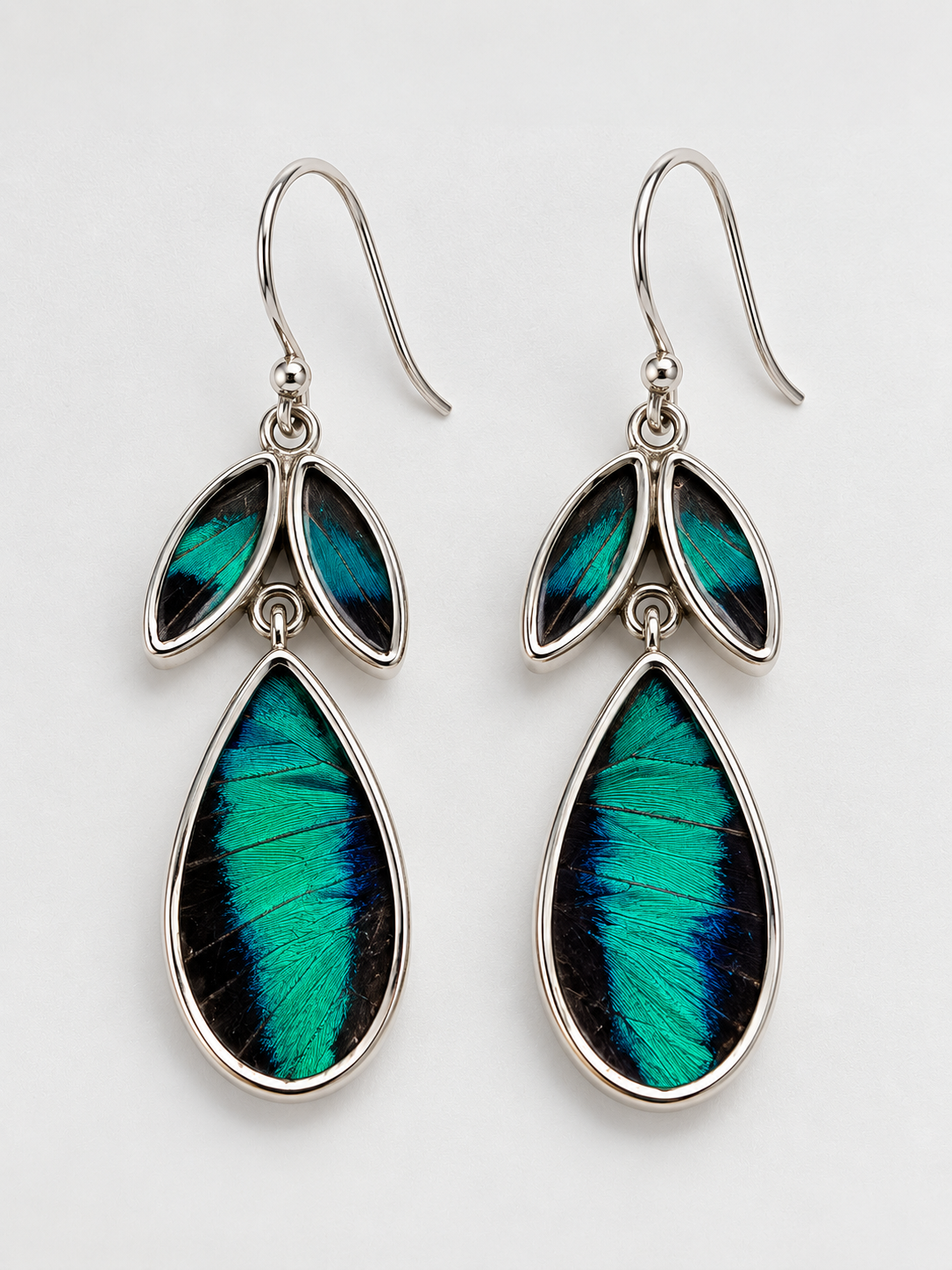 Butterfly Wing & 950 Silver Drop Earrings