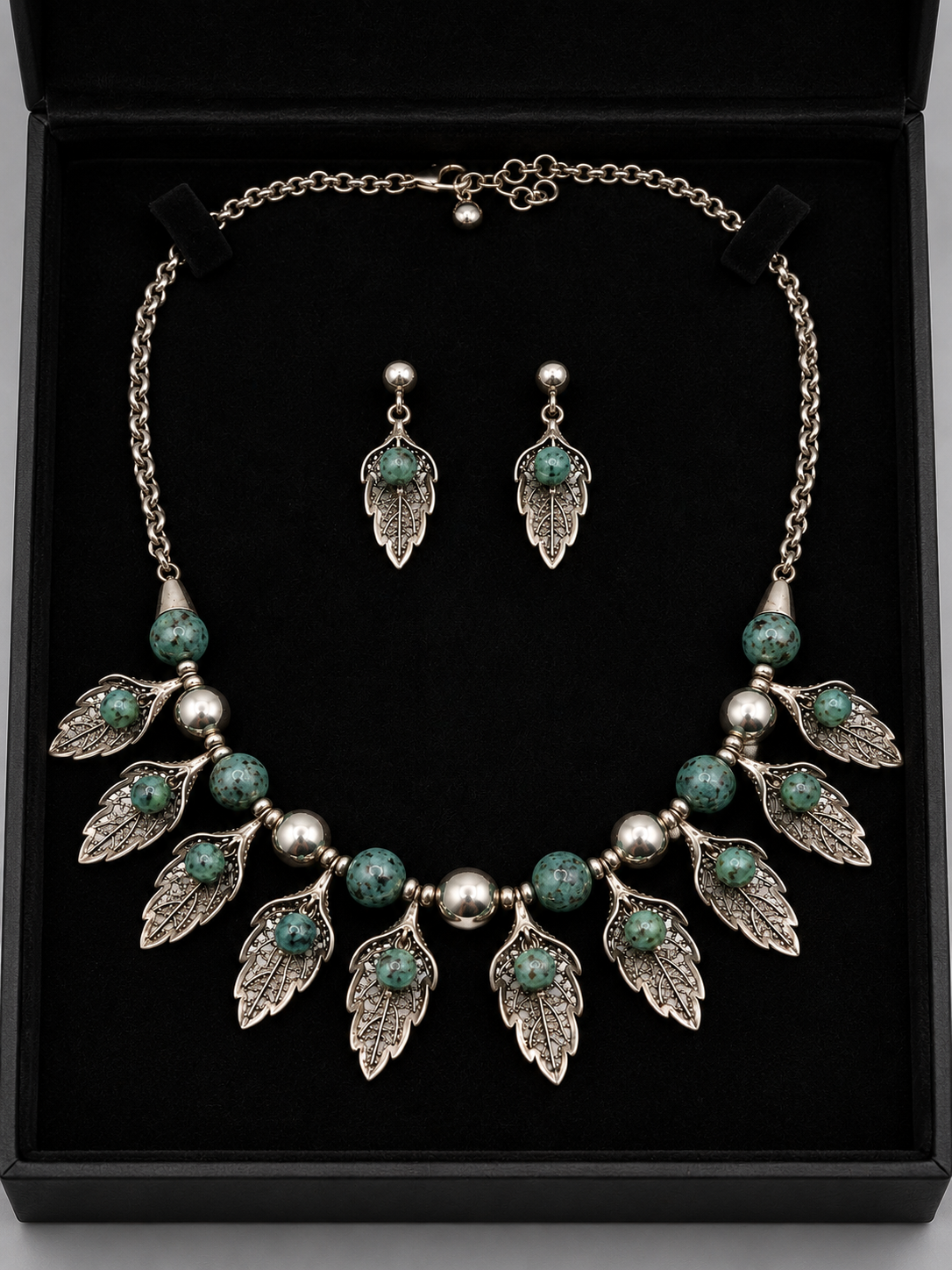 Sodalite & 950 Silver Leaf Statement Necklace