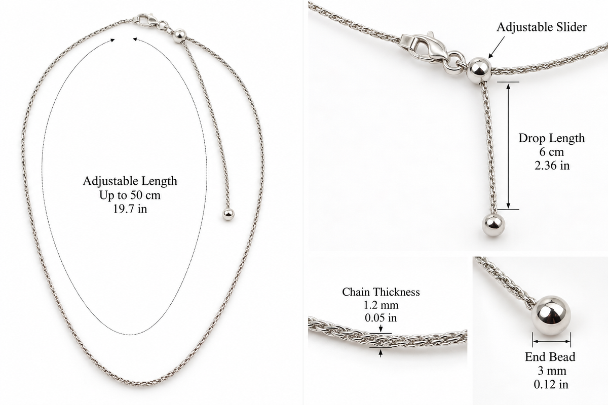 Adjustable 950 Silver Chain