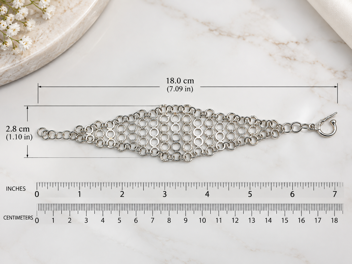 Silver 950 Multi-Link Statement Bracelet