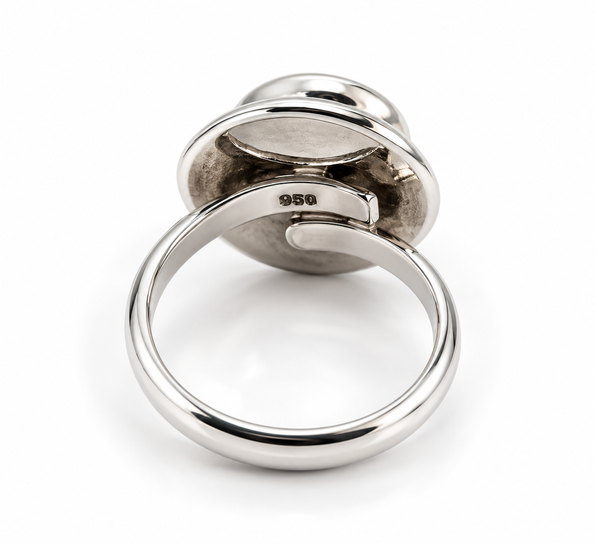 Silver 950 Beaded Statement Ring