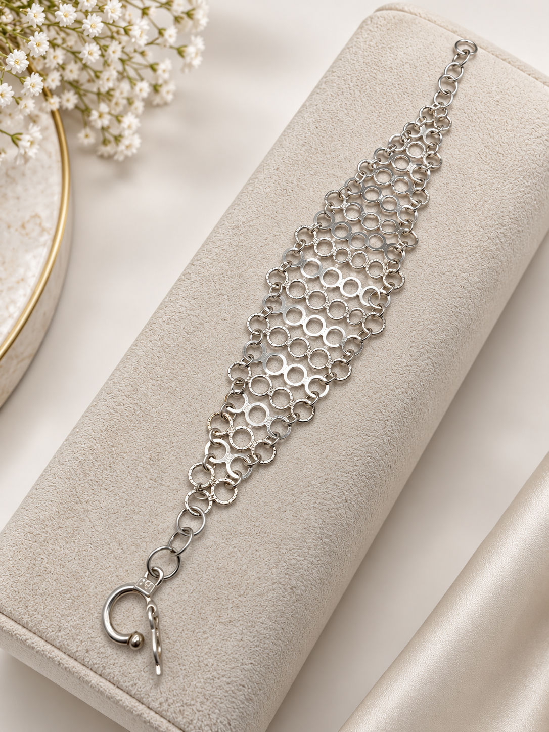 Silver 950 Multi-Link Statement Bracelet