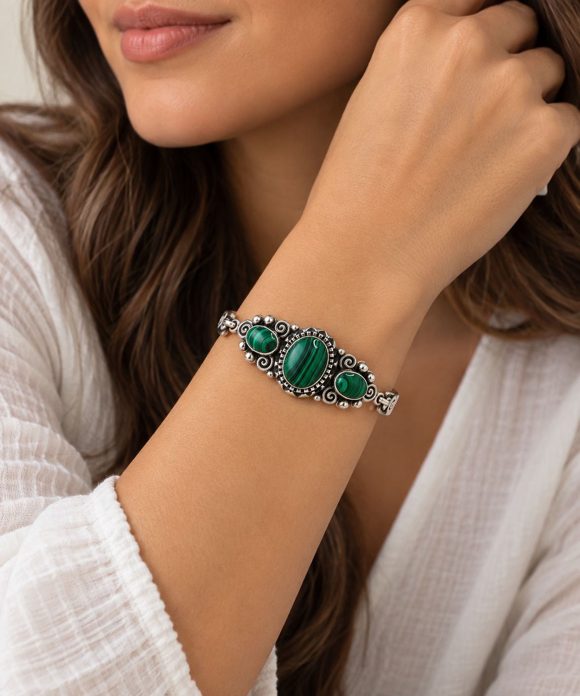 Malachite & Silver 950 Bracelet