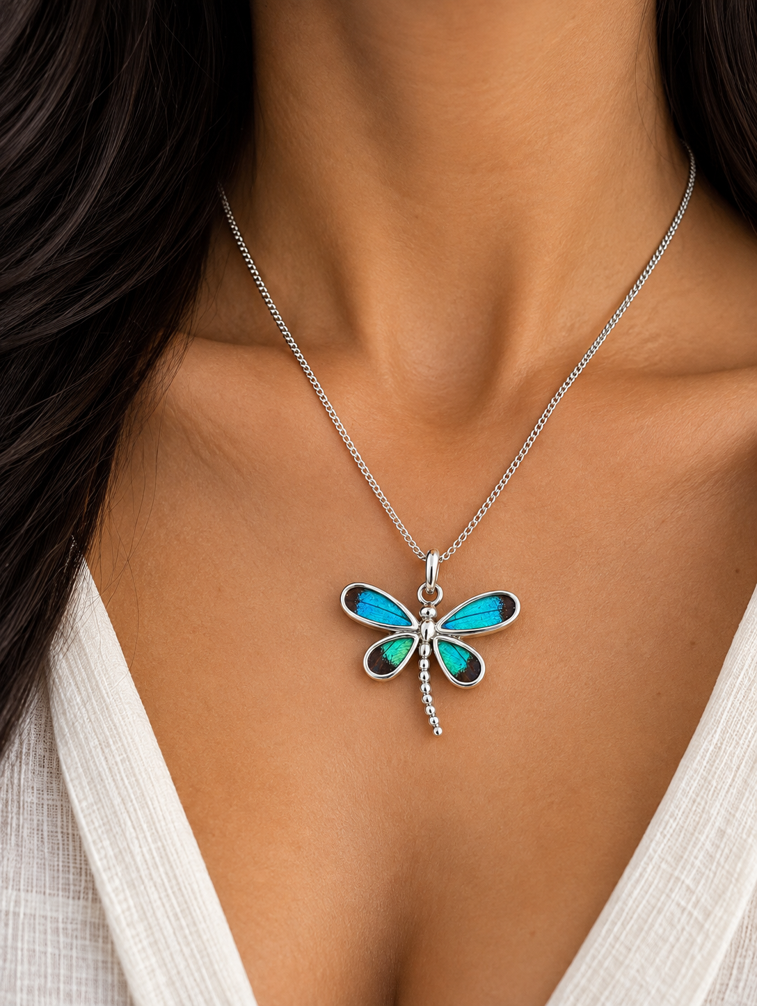 Real Butterfly Wings & Silver 950 Pendant