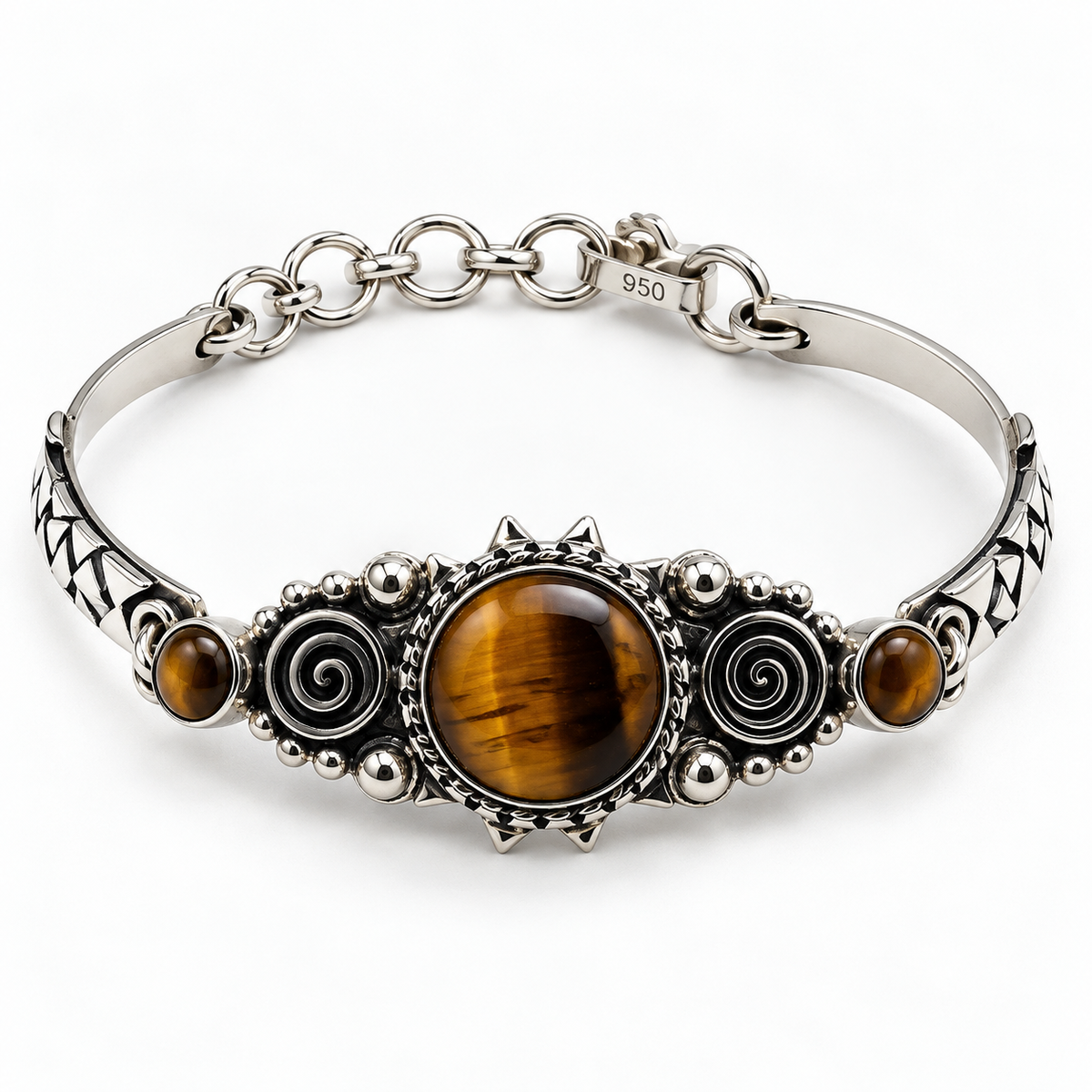 Tiger’s Eye & Silver 950 Bracelet
