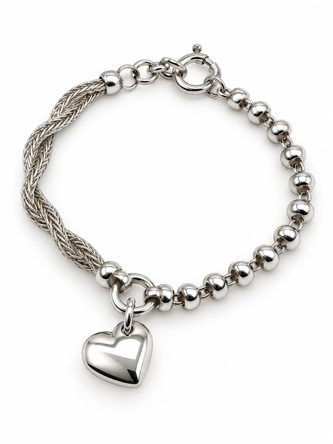 Silver 950 Heart Charm Bracelet