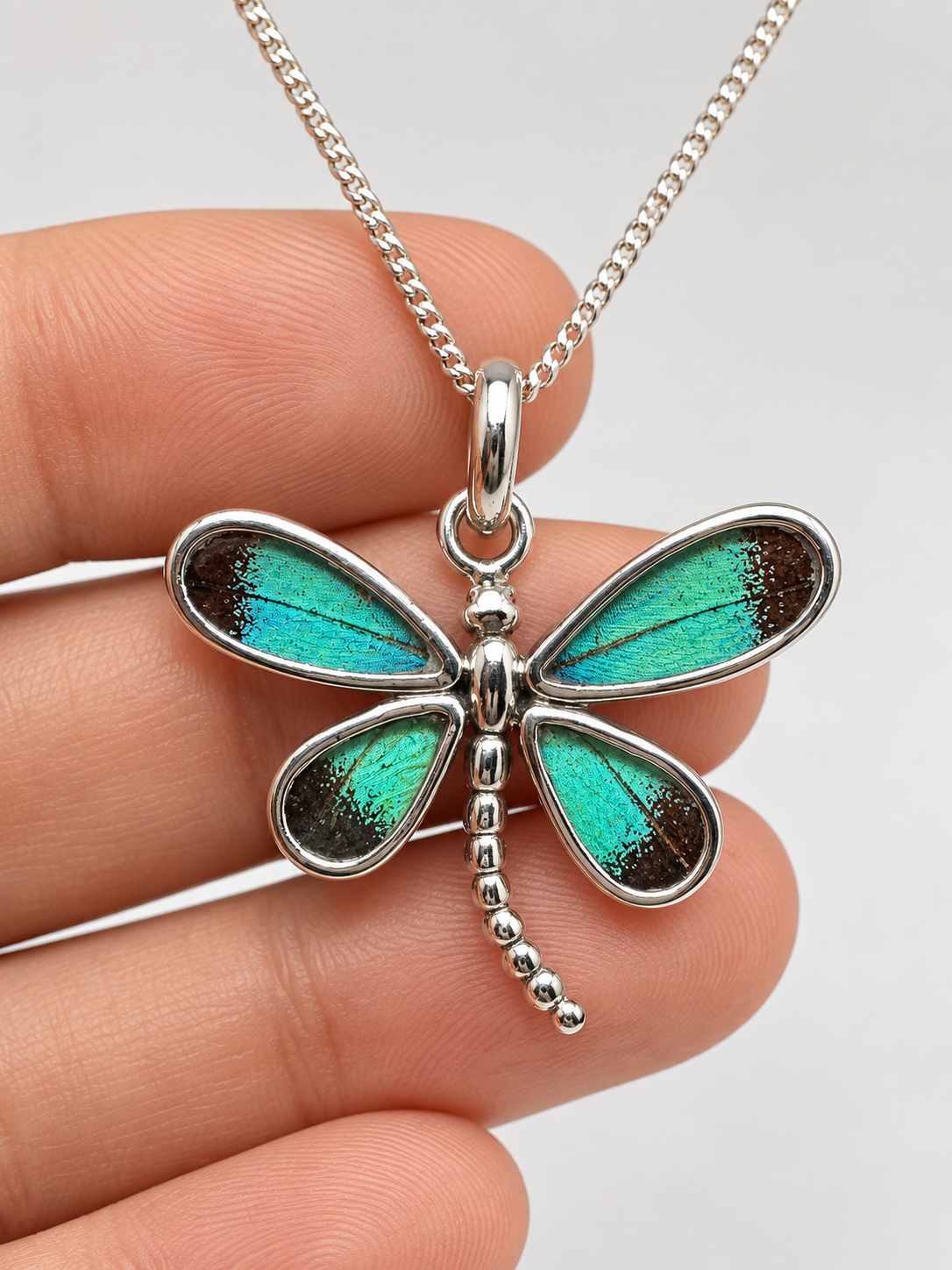 Real Butterfly Wings & Silver 950 Pendant