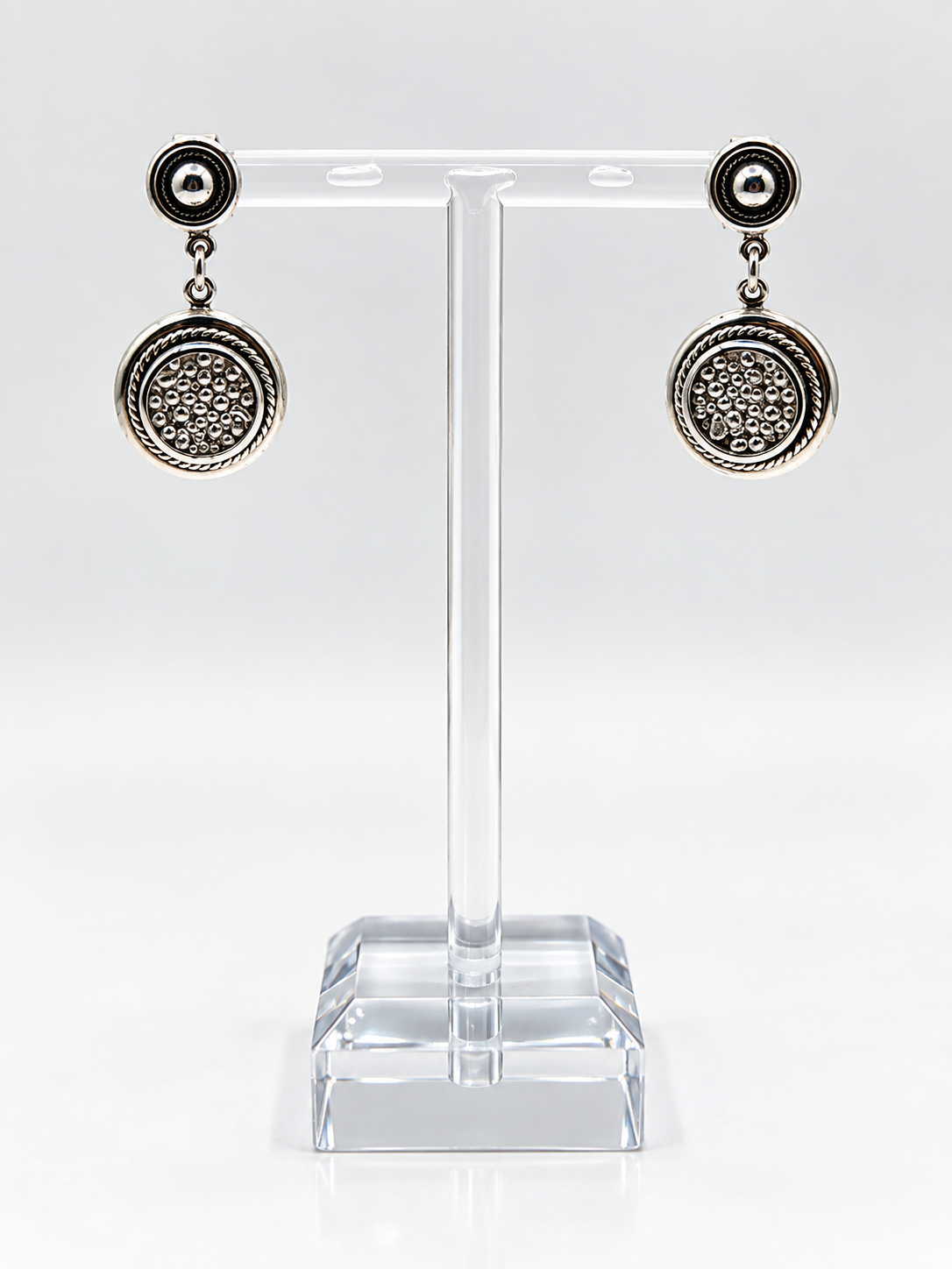 Silver 950 Circular Pendant & Earrings Set