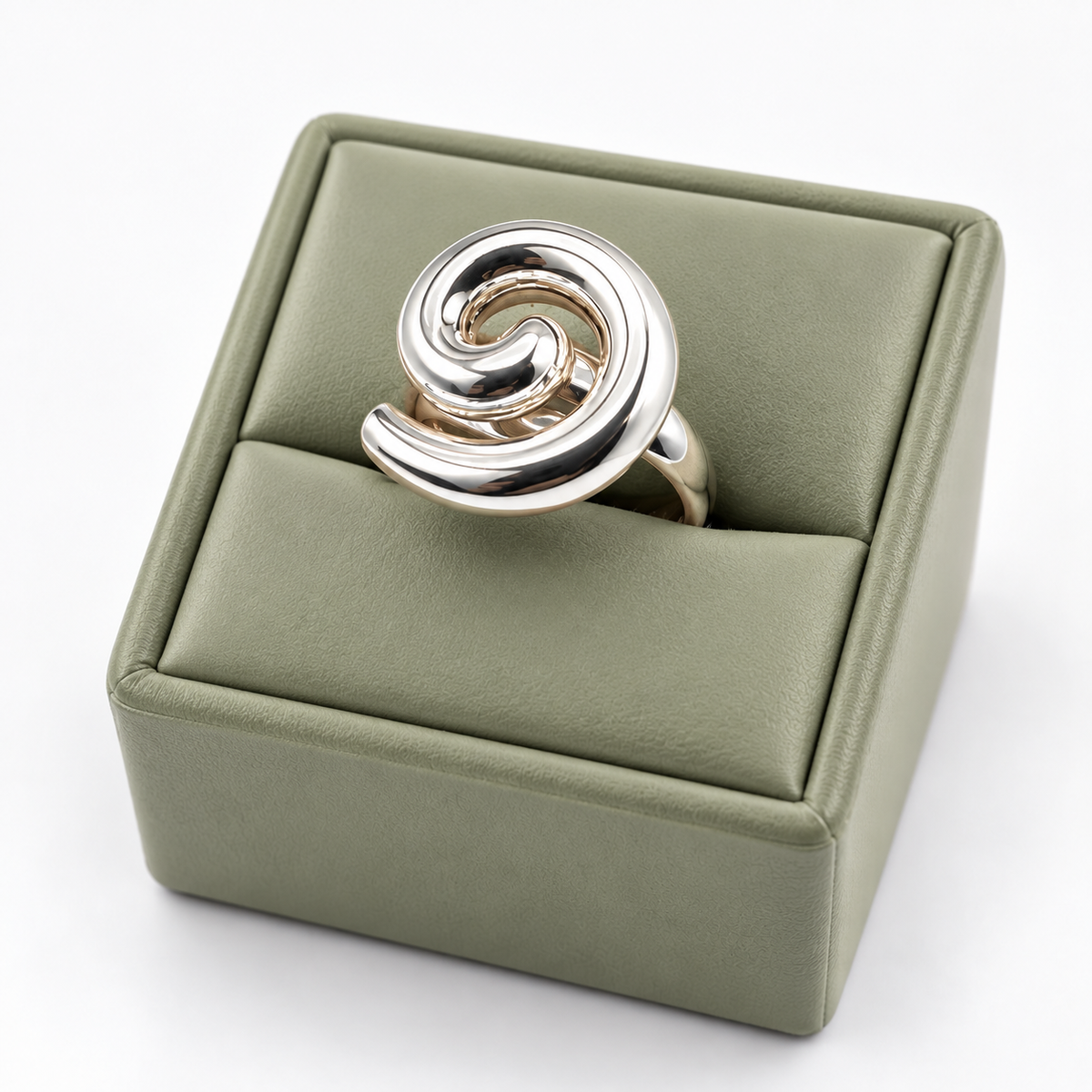 Silver 950 Spiral Statement Ring