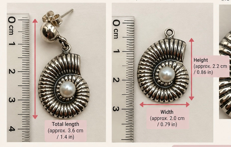 Pearl Seashell Silver 950 Drop Earrings