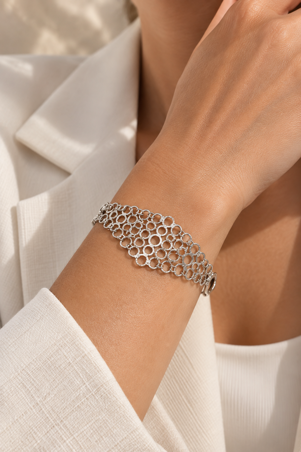 Silver 950 Multi-Link Statement Bracelet