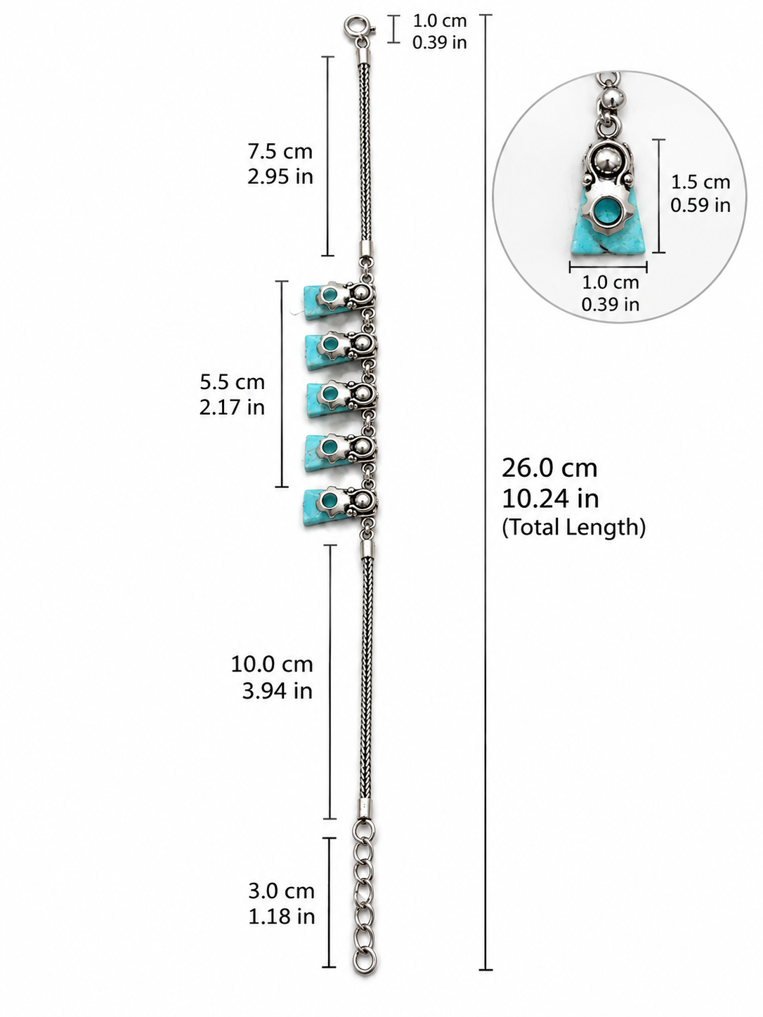 Amazonite & 950 Silver Statement Necklace