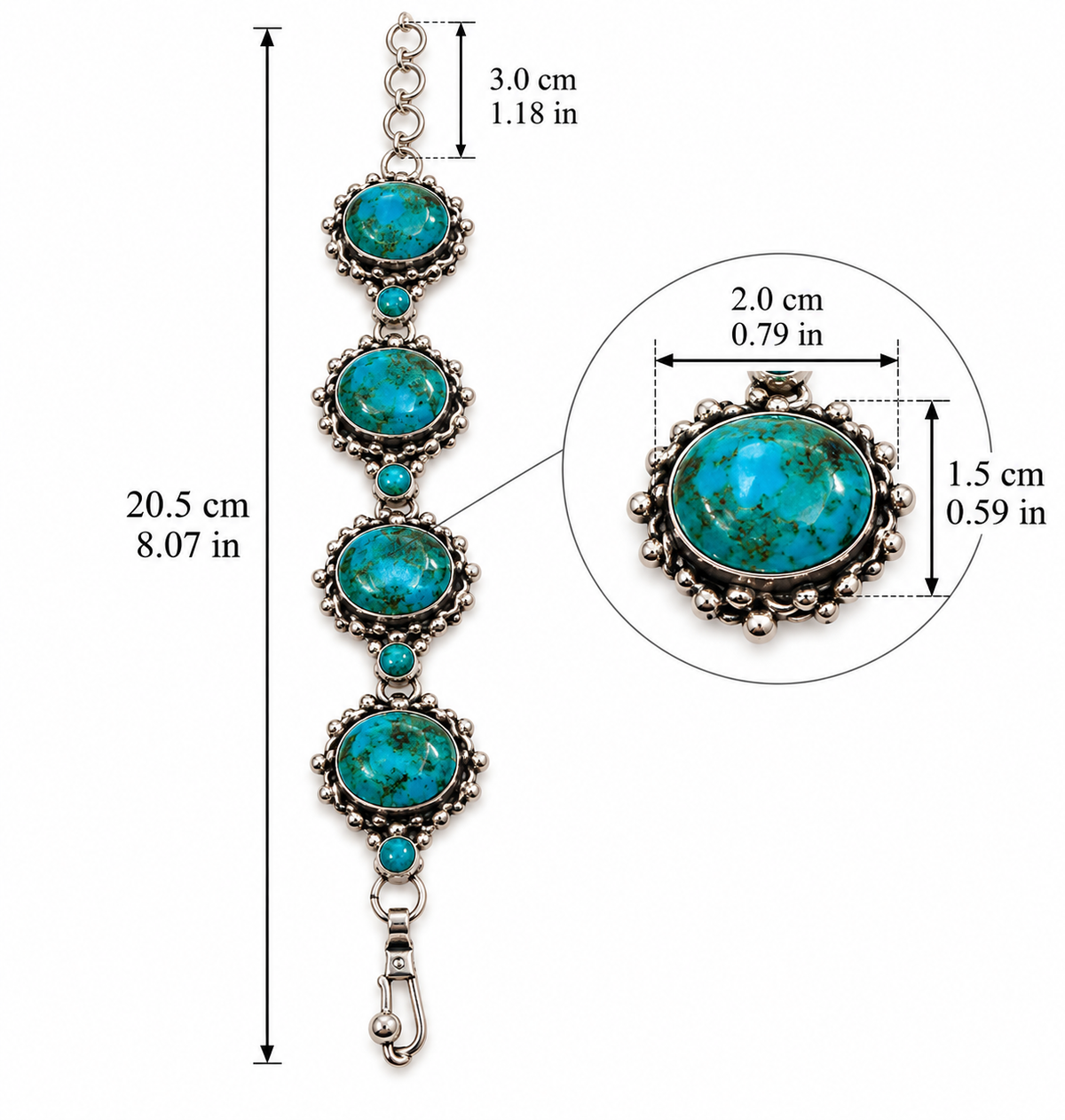 Chrysocolla & Peruvian Turquoise Bracelet