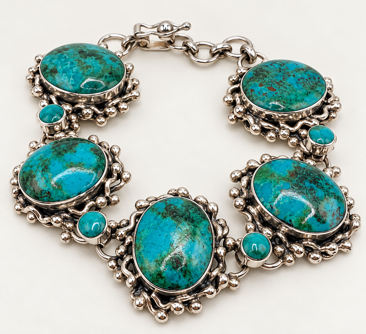Chrysocolla & Peruvian Turquoise Bracelet