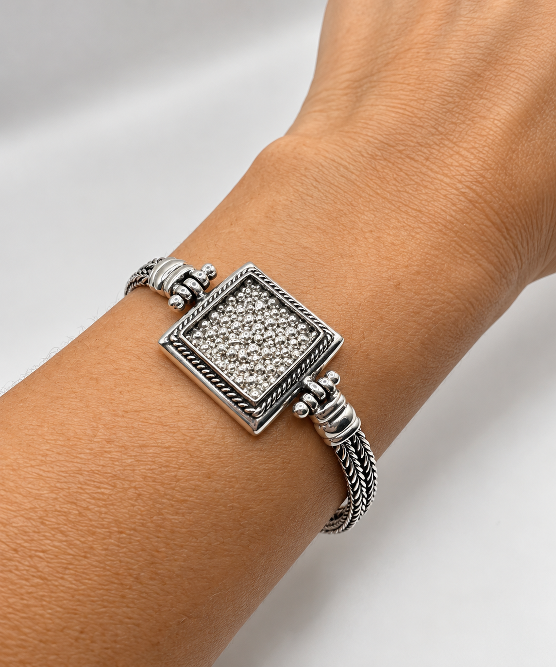 Silver 950 Beaded Center Bracelet