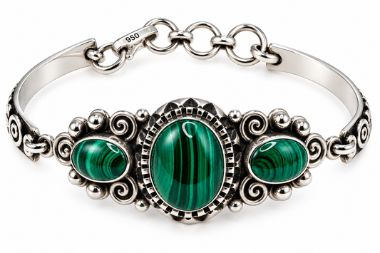 Malachite & Silver 950 Bracelet