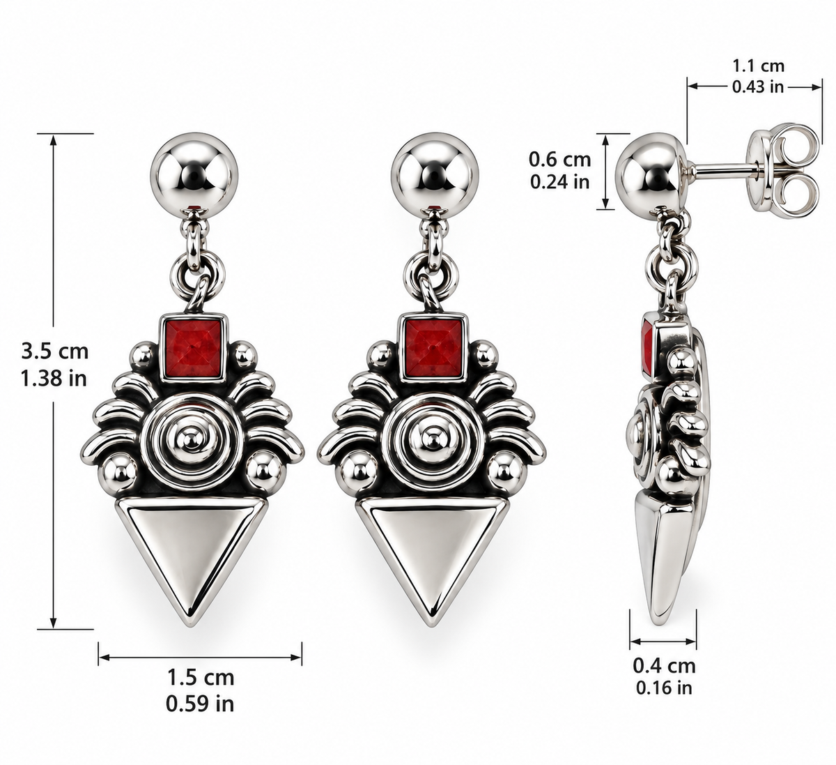 Spondylus & Silver 950 Earrings