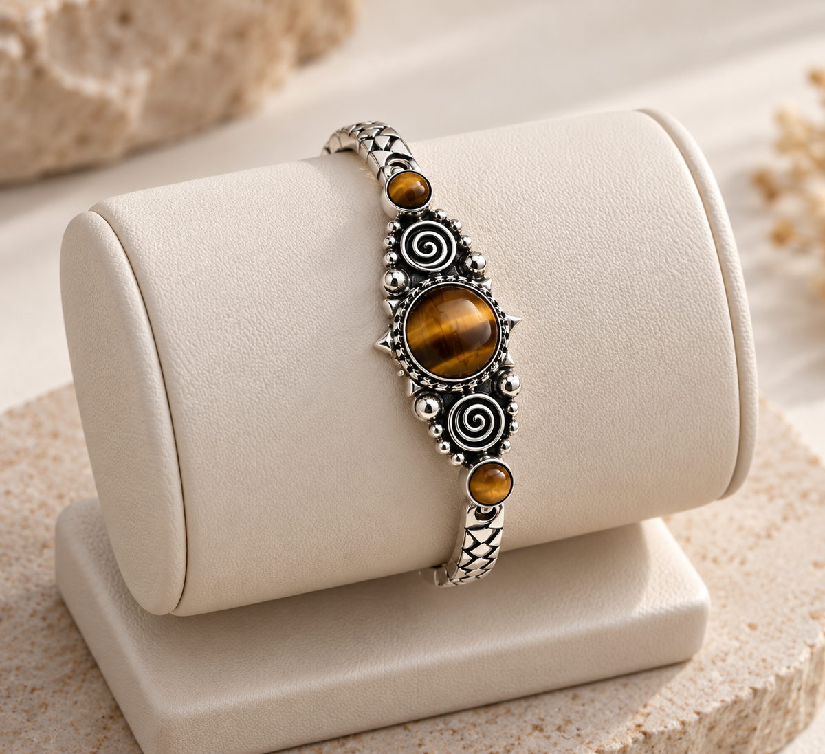 Tiger’s Eye & Silver 950 Bracelet