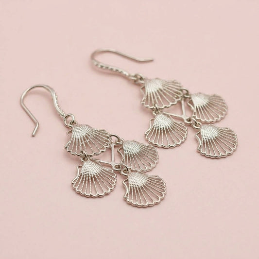 Seashell Silver 950 Cascading Earrings