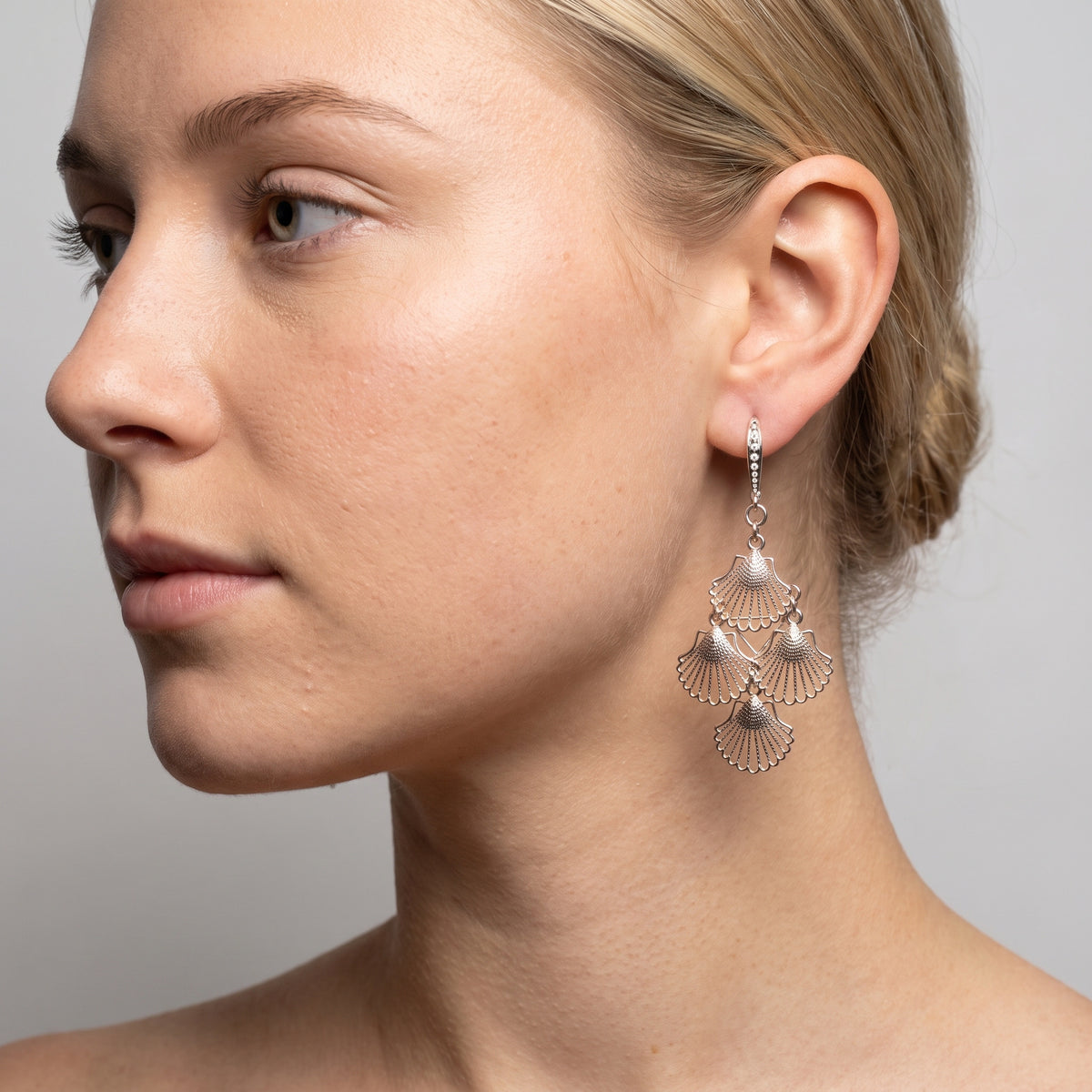 Seashell Silver 950 Cascading Earrings