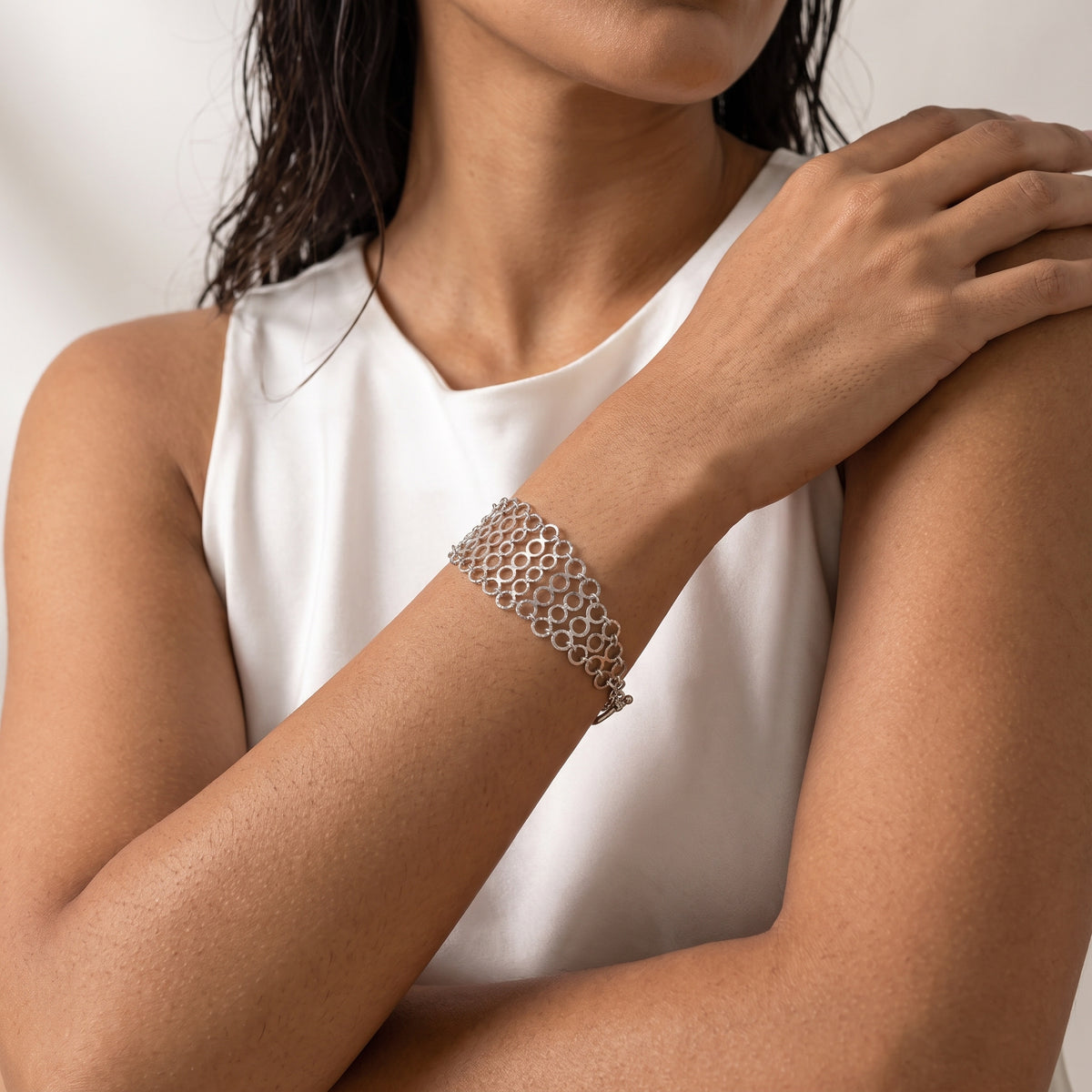 Silver 950 Multi-Link Statement Bracelet