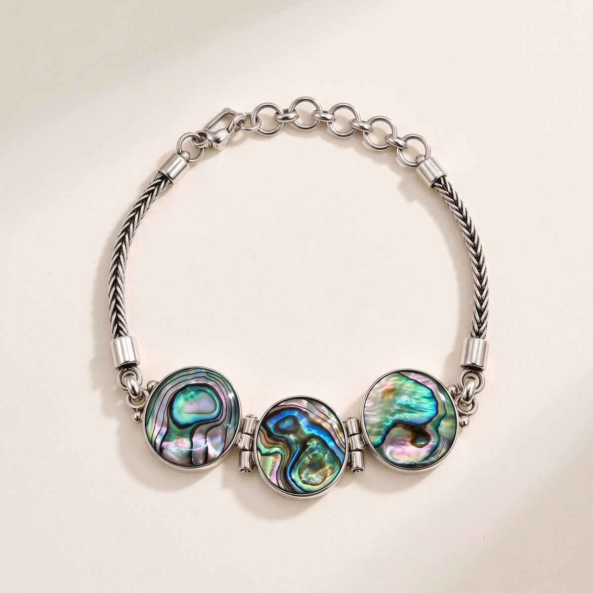 Abalone & Silver 950 Statement Bracelet