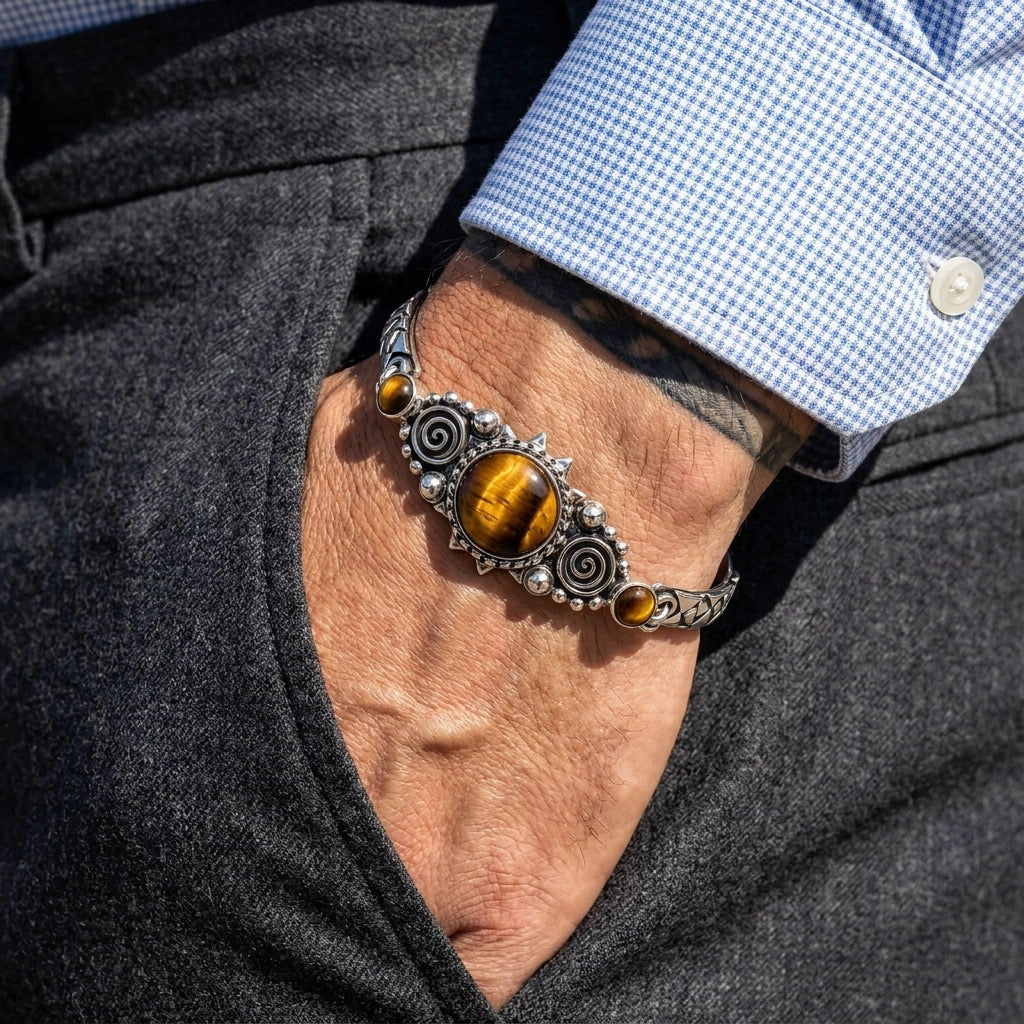 Tiger’s Eye & Silver 950 Bracelet