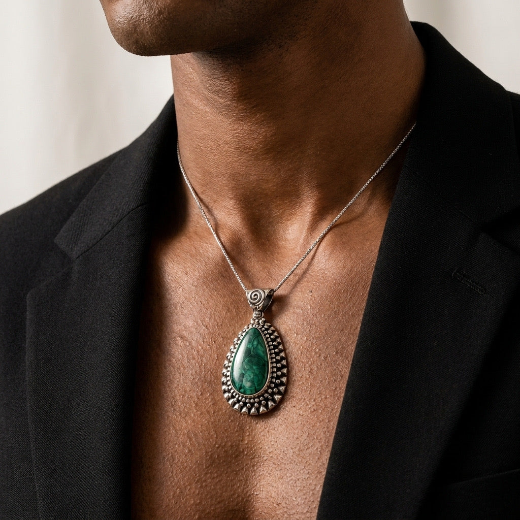 Malachite & Silver 950 Pendant