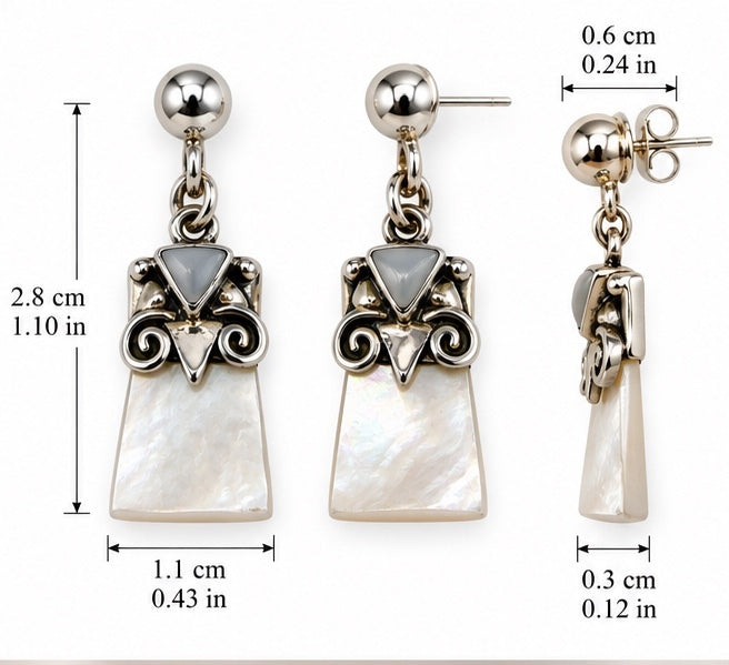 Mother of Pearl & Silver 950 Earrings
