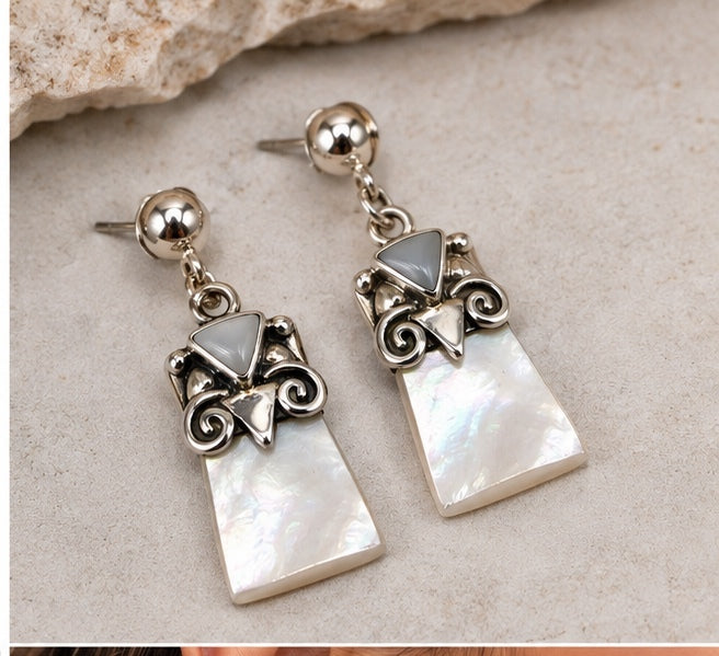 Mother of Pearl & Silver 950 Earrings