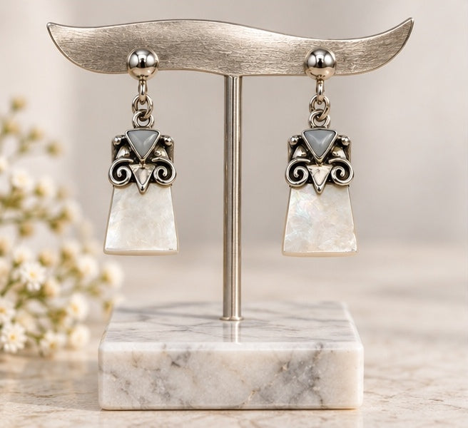 Mother of Pearl & Silver 950 Earrings