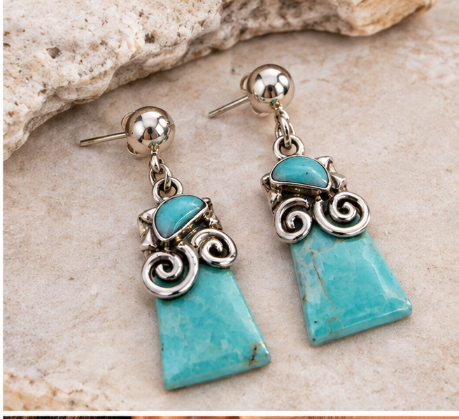 Amazonite & Silver 950 Earrings