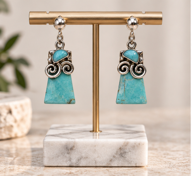Amazonite & Silver 950 Earrings