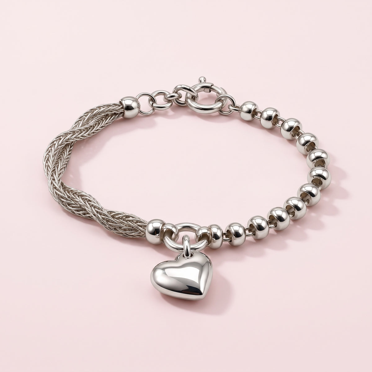 Silver 950 Heart Charm Bracelet